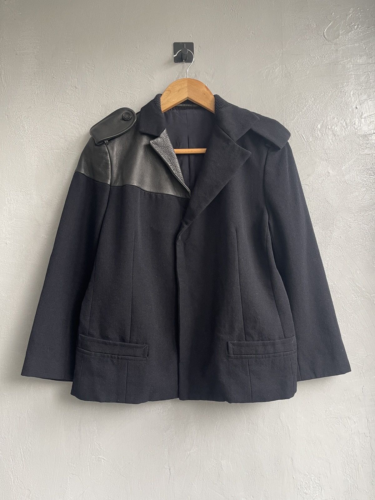 Yohji Yamamoto AW02 Leather Patch Officer Jacket