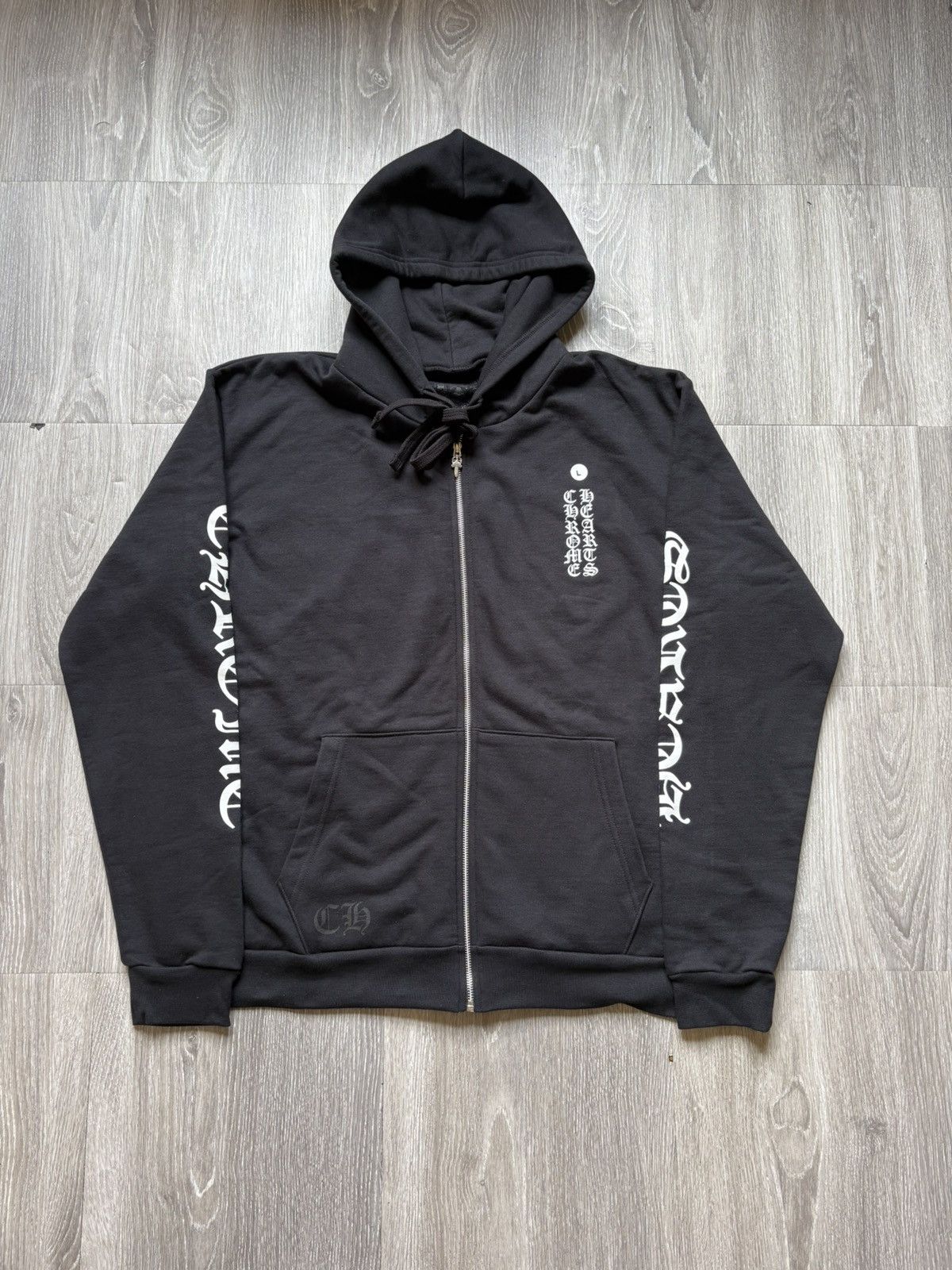 Chrome Hearts Chrome Hearts Black Vertical Logo Zipup Hoodie Size US L / EU 52-54 / 3 - 1 Thumbnail