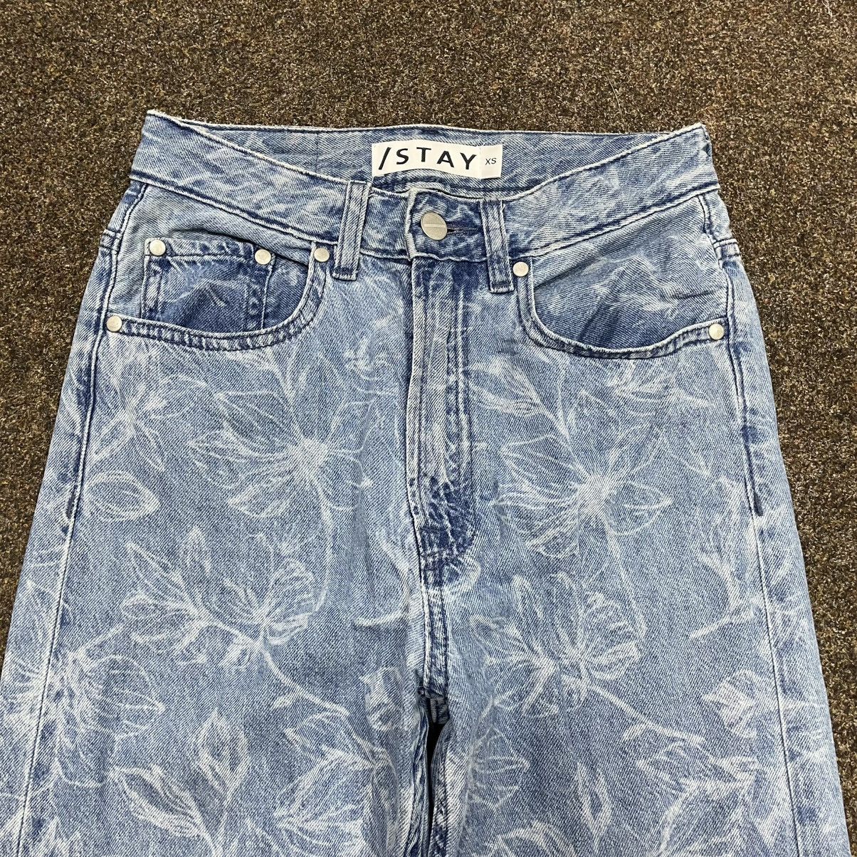Vintage Y2K Baggy Wide Leg All Over Print Jeans Vintage Streetwear 3 Size 30" / US 8 / IT 44 - 4 Thumbnail