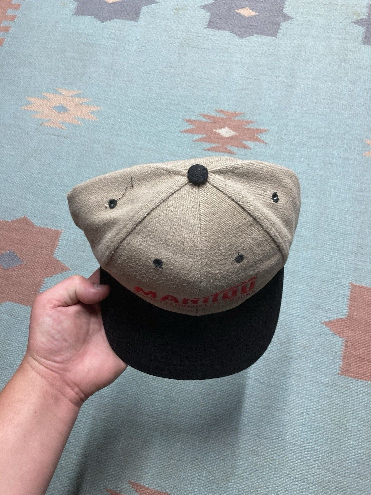 Vintage Vintage Strapback hat Manitou rough terrain lift trucks tan Size ONE SIZE - 3 Thumbnail