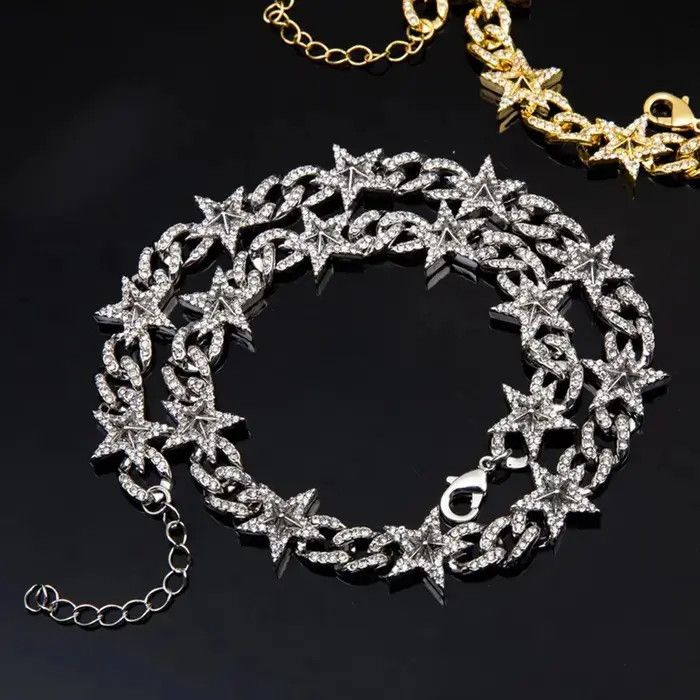 Jewelry 55cm Ice Out Chain Star Necklace Size ONE SIZE - 3 Thumbnail