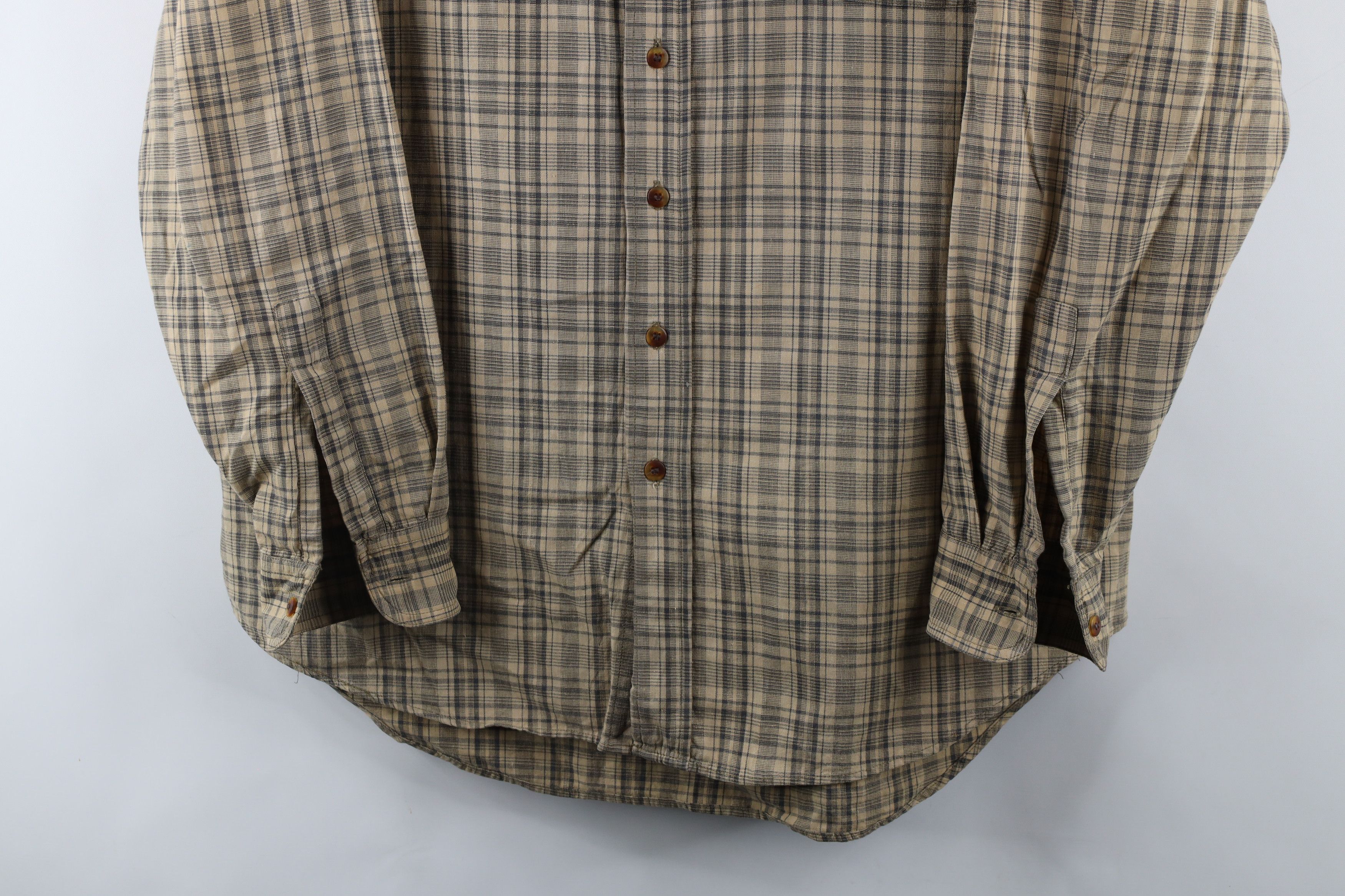 Vintage Vintage 90s Streetwear Button Down Shirt Beige Plaid Size US L / EU 52-54 / 3 - 3 Thumbnail
