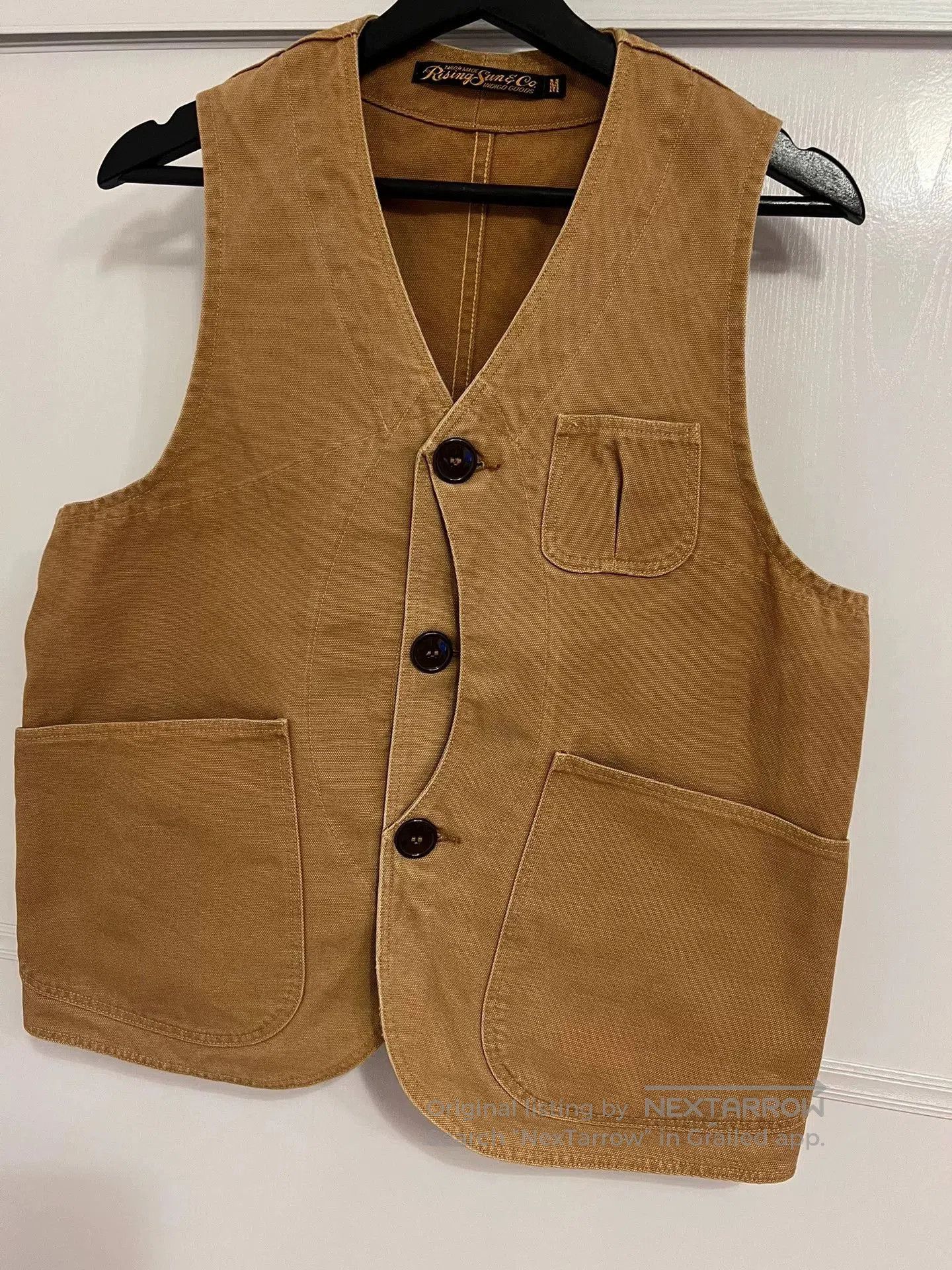 Rising Sun & Co. Rising Sun Canvas Vest in Golden Brown. Size US M / EU 48-50 / 2 - 5 Thumbnail