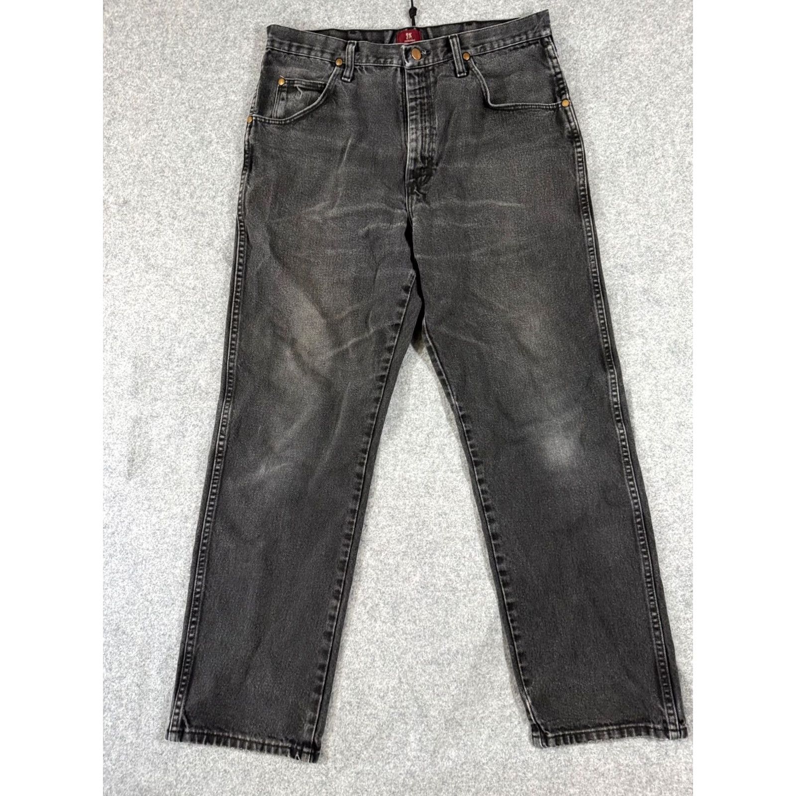 Wrangler Wrangler Cowboy Cut Jeans Mens 35x32 Gray Denim Relaxed Fit 90s Western Pockets Jeans Regular Mens Size US 35 - 2 Thumbnail