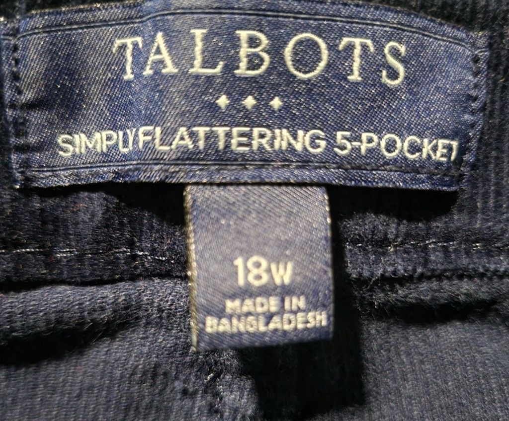 Talbots Talbots Simply Flattering 5 Pocket Straight Navy Corduroy Pa Size 40" / US 18 - 9 Thumbnail