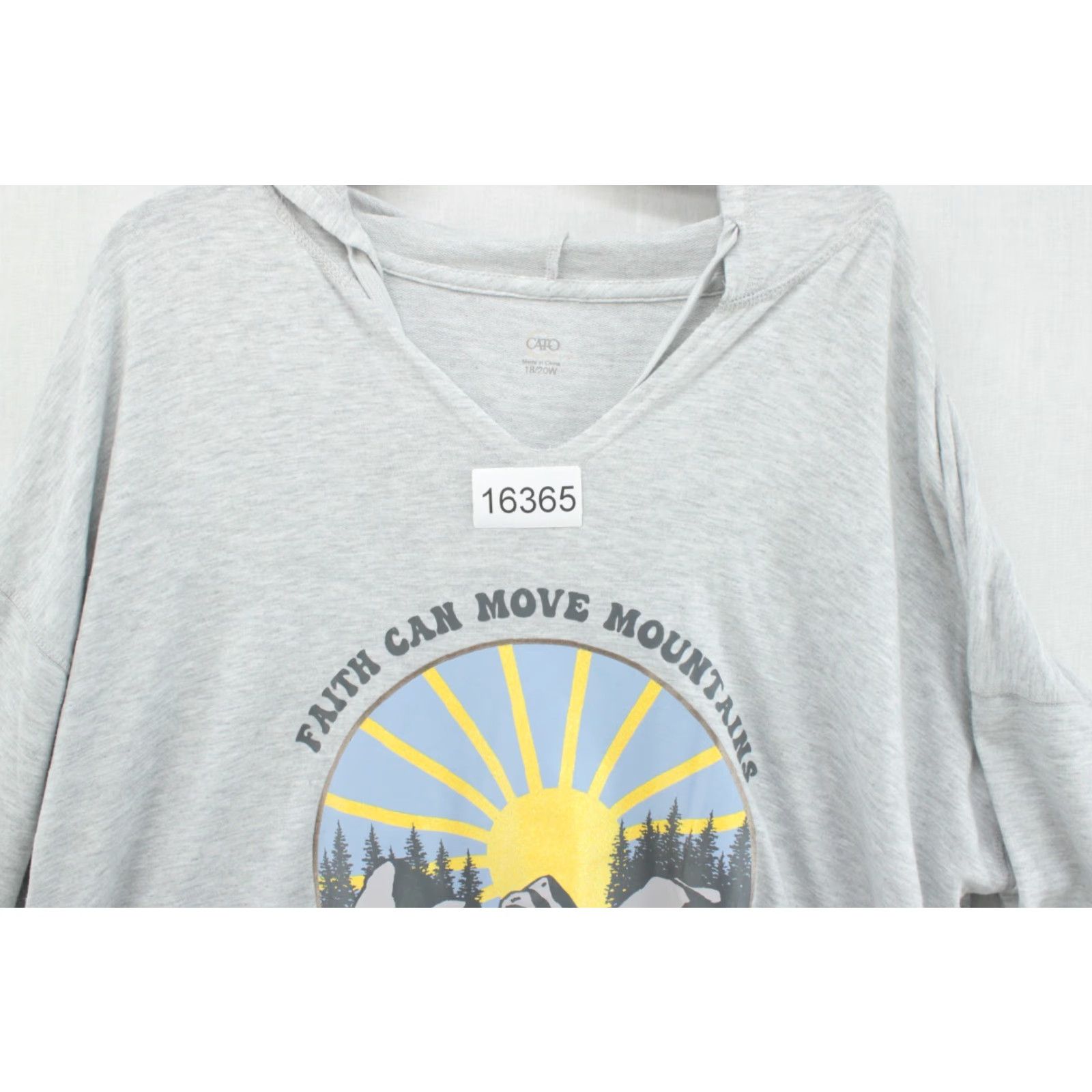 Vintage Cato Hoodie Faith Can Move Mountains Women's 18/20w Gray Graphic Print Size XXL / US 16-18 / IT 52-54 - 7 Thumbnail