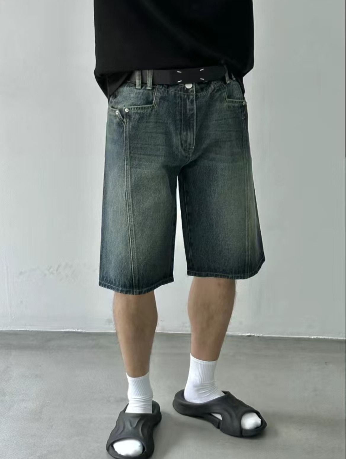 Japanese Brand × Jean Blue washed loose versatile denim shorts Size US 32 / EU 48 - 2 Thumbnail