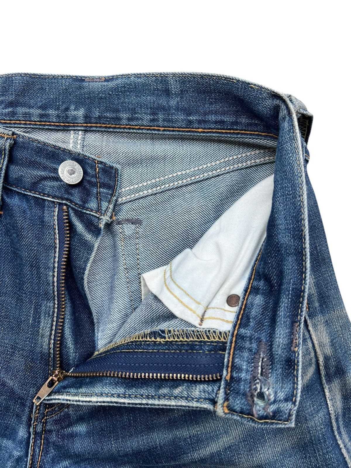 Vintage Vtg Something Edwin Distressed Selvedge Denim Jeans 26x29 Size 26" / US 2 / IT 38 - 10 Thumbnail
