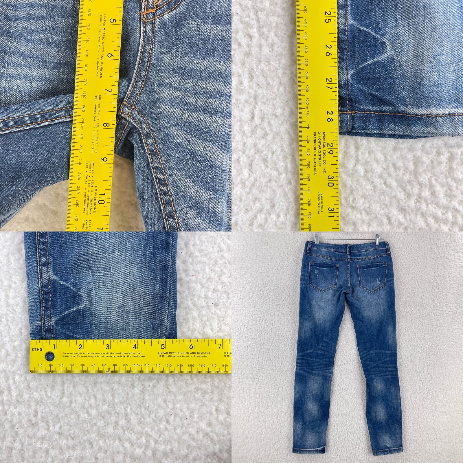 Free People Free People Jeans Womens 26 Blue Denim Low Rise Skinny Distressed Casual Jeans Size 26" / US 2 / IT 38 - 8 Thumbnail