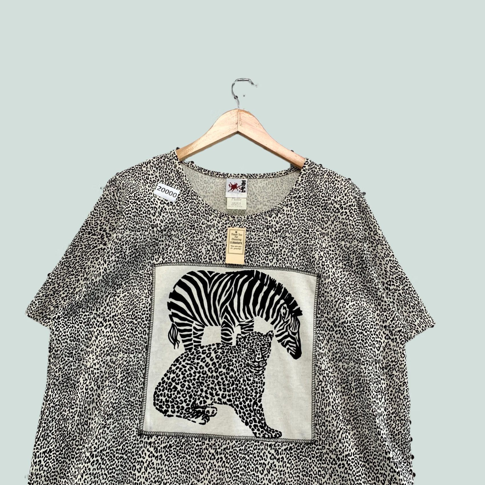 Vintage VINTAGE Zebra Shirt Large Black White Leopard Graphic AOP Men NEW NWT 23x30 Size US L / EU 52-54 / 3 - 1 Thumbnail