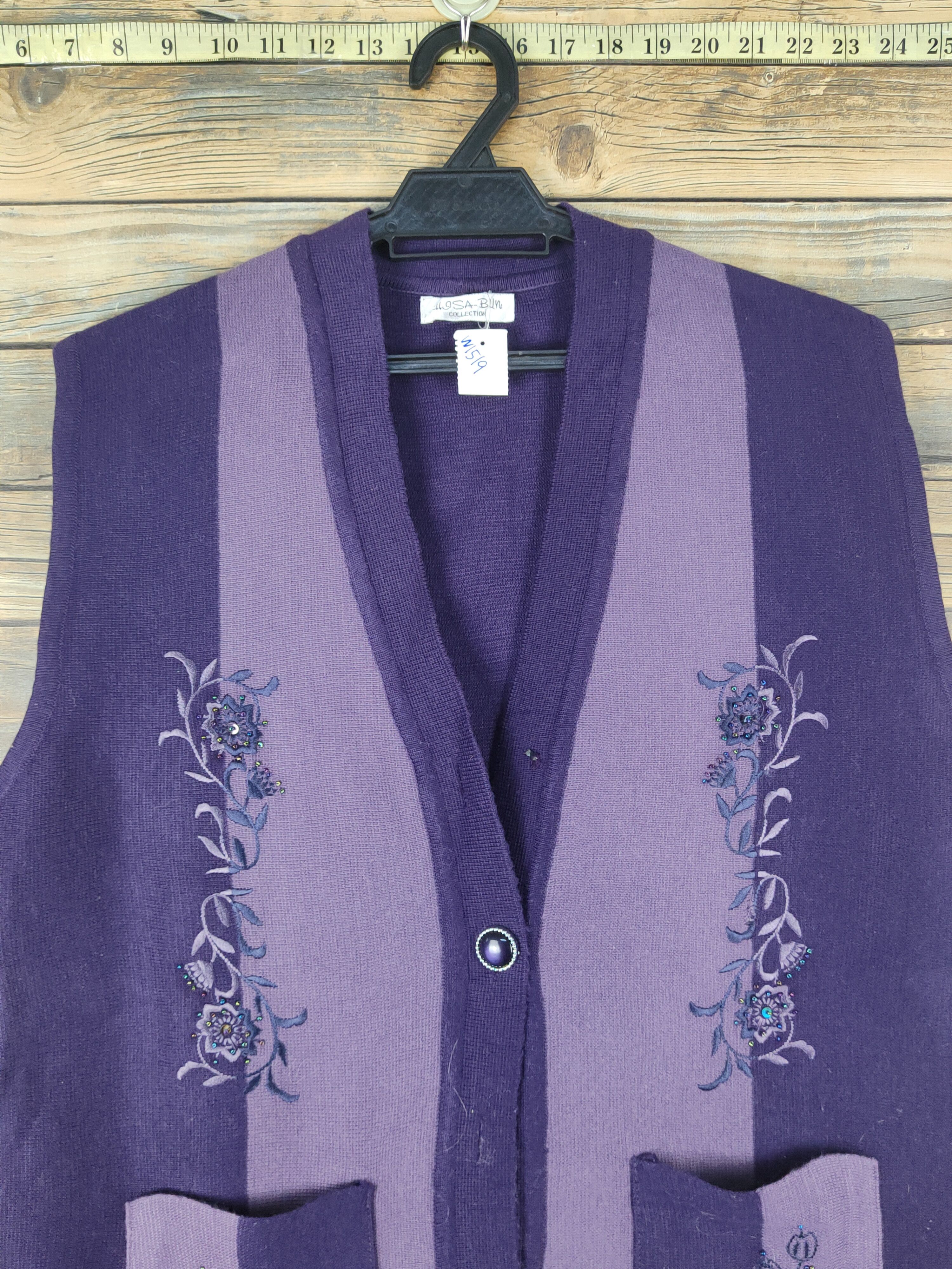 Homespun Knitwear Hgsa-bun Purple vintage Knitwear Vests #W1519 Size M / US 6-8 / IT 42-44 - 2 Thumbnail