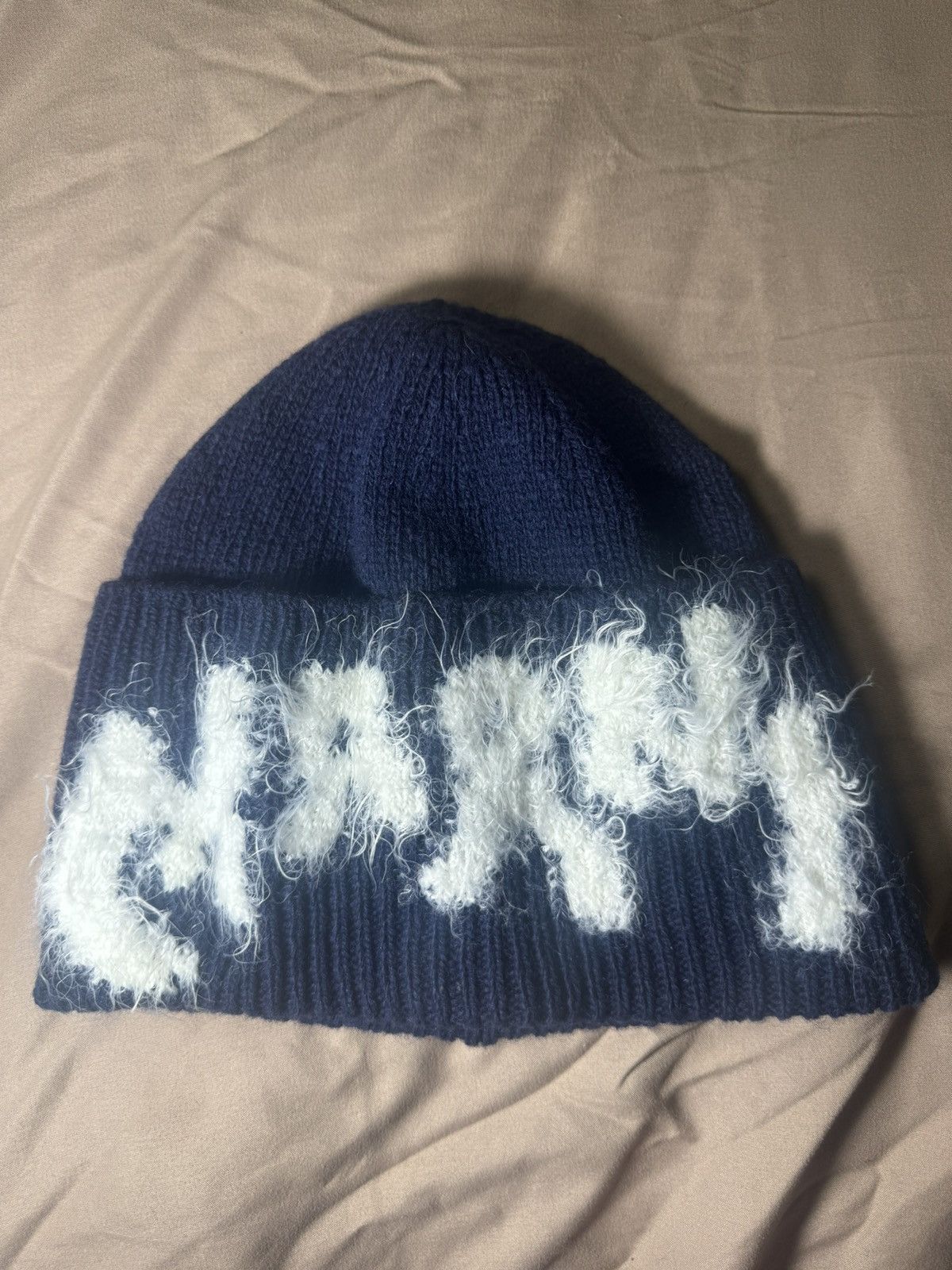 Marni Men's Blue Logo Intarsia Virgin Wool Beanie Size ONE SIZE - 1 Thumbnail