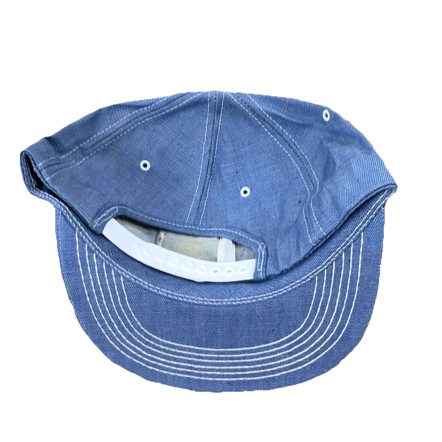 Coal VINTAGE Consol Hat Cap Trucker Denim Snap Back USA Patch Coal Mining Jean 80s EE Size US 35 - 4 Thumbnail