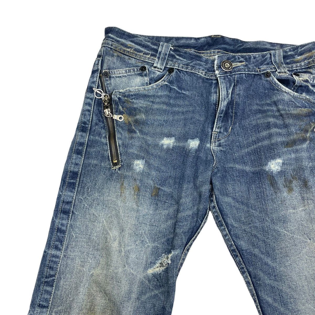 14th Addiction × If Six Was Nine × Le Grande Bleu (L.G.B.) Trashed Japanese Brand Ratle Trap Distress Denim Size US 32 / EU 48 - 9 Thumbnail