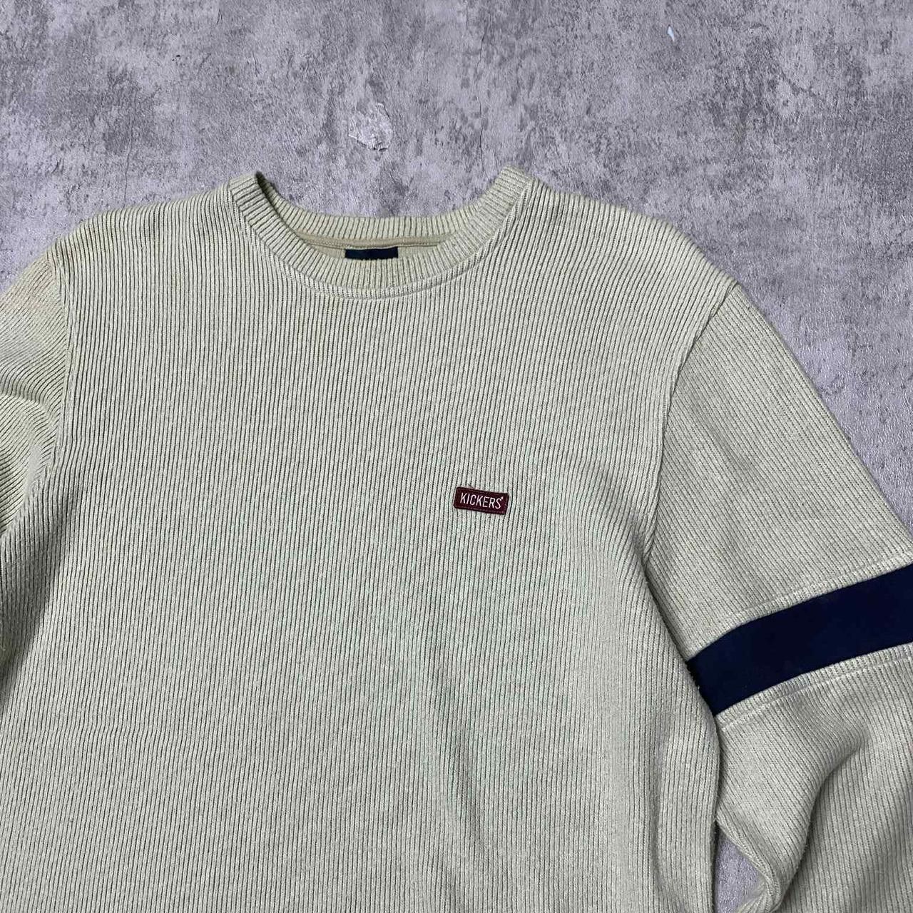 Kickers Cream and navy striped long sleeve Size US L / EU 52-54 / 3 - 2 Thumbnail
