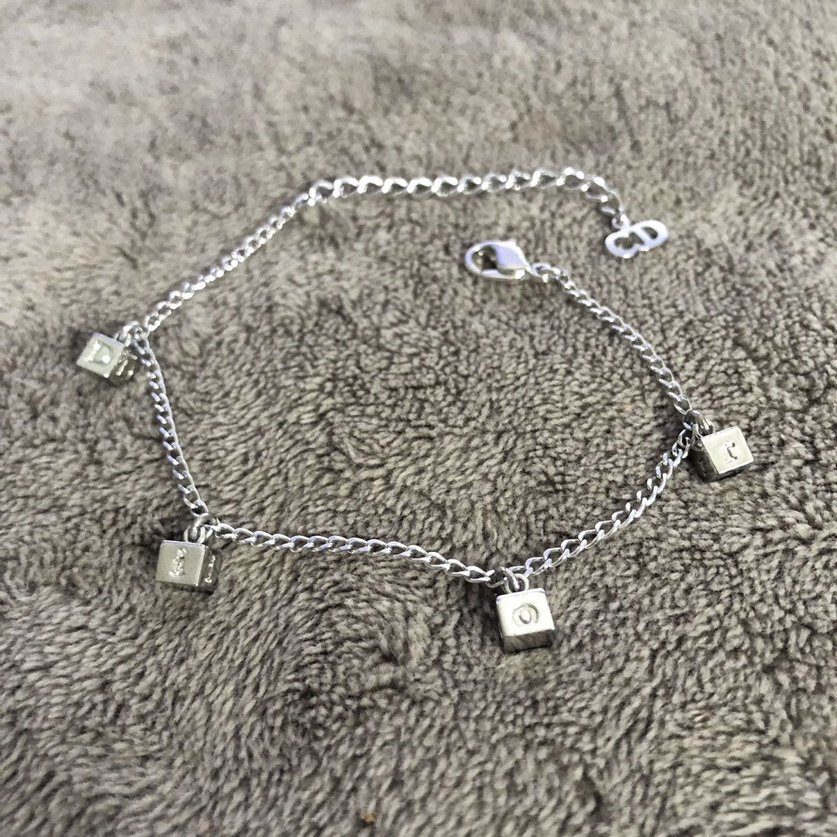 image of Dior Spell Out Charm Bracelet in Silver, Men's