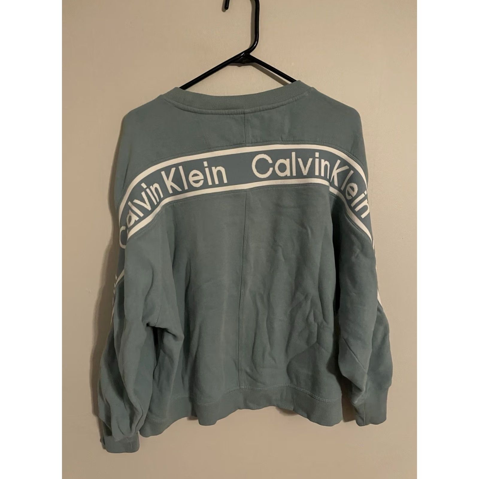 Calvin Klein Calvin Klein Performance Light Green Crewneck Sweatshirt Women's XL Athletic Pullover Crew Neck Shirt Green 60/40 Cotton-Polyester SS Activewear Size XL / US 12-14 / IT 48-50 - 2 Thumbnail