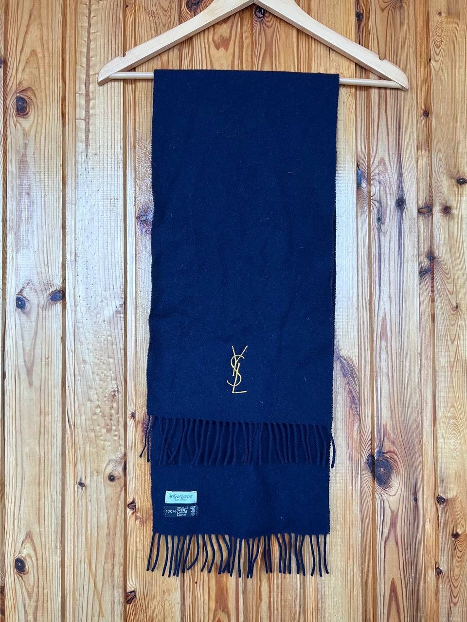 Yves Saint Laurent YSL Scarf Wool Yves Saint Laurent 100% wool navy blue 2000’s Size ONE SIZE - 1 Thumbnail