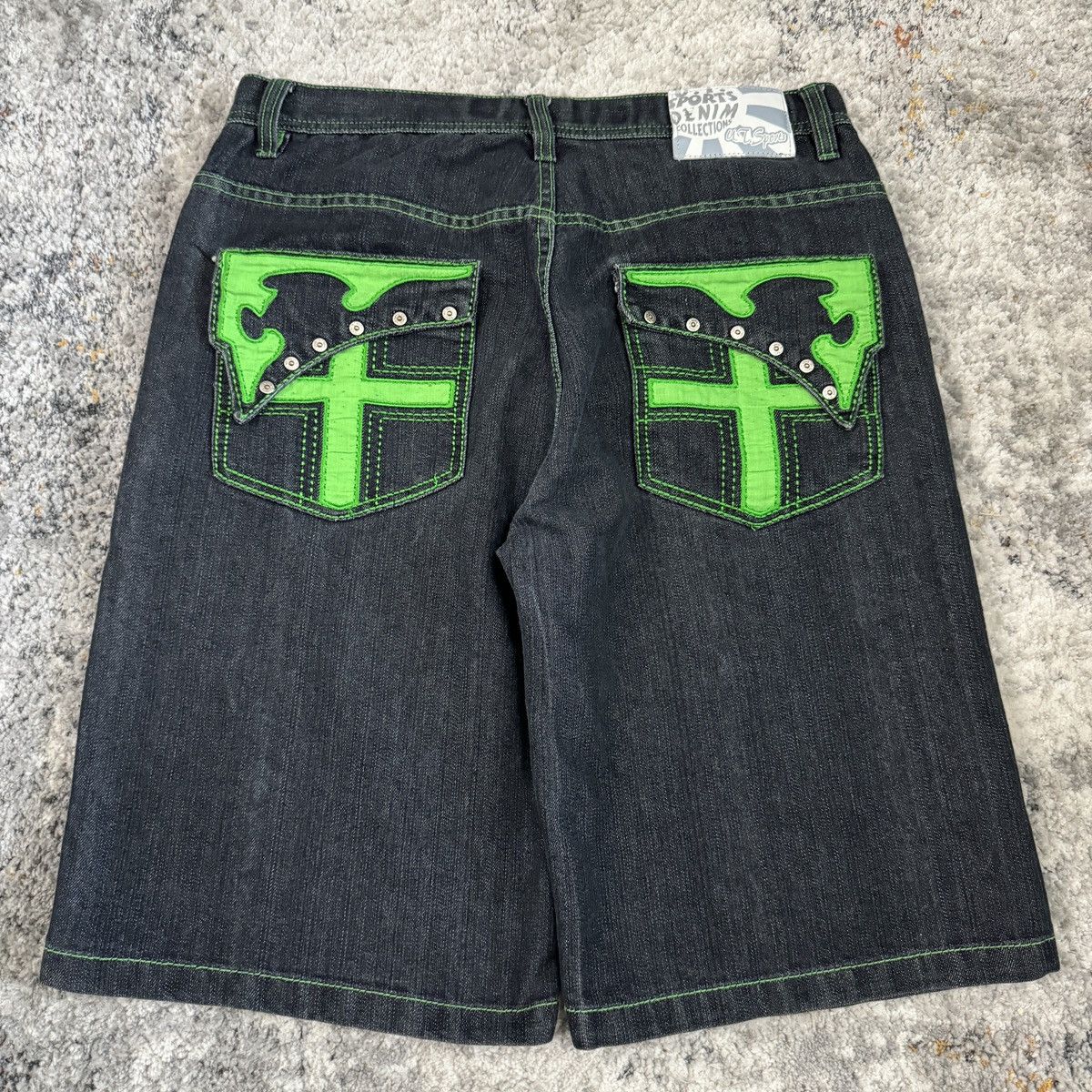 JNCO × Japanese Brand × Vintage Crazy Vintage cybergoth contrast stitch baggy wide leg short Size US 36 / EU 52 - 1 Thumbnail