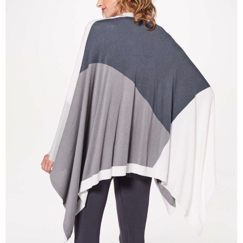 Lululemon Lululemon Hatha Wrap OS Nebula Raceway Grey White Shawl Worn Size ONE SIZE - 1 Thumbnail