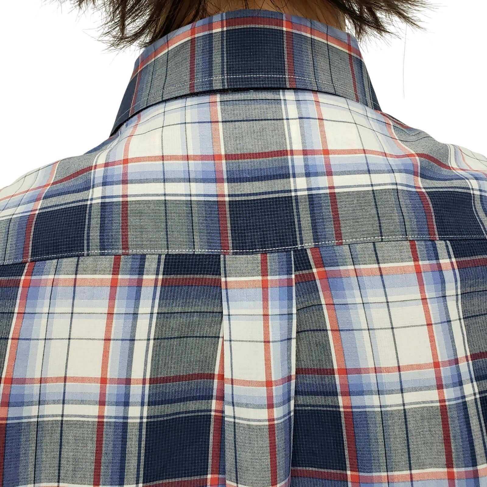 J.McLaughlin J. McLaughlin Contrast Collar Flip Cuff Shirt XL Plaid Check Size US XL / EU 56 / 4 - 12 Thumbnail