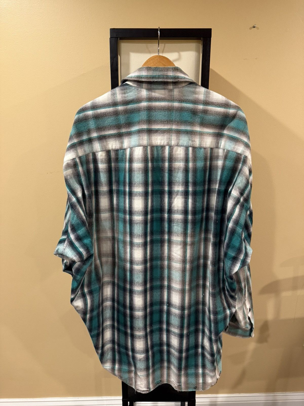 Maison MIHARA YASUHIRO Maison Mihara Yasuhiro Distressed Green Check Flannel Shirt Size US L / EU 52-54 / 3 - 6 Thumbnail