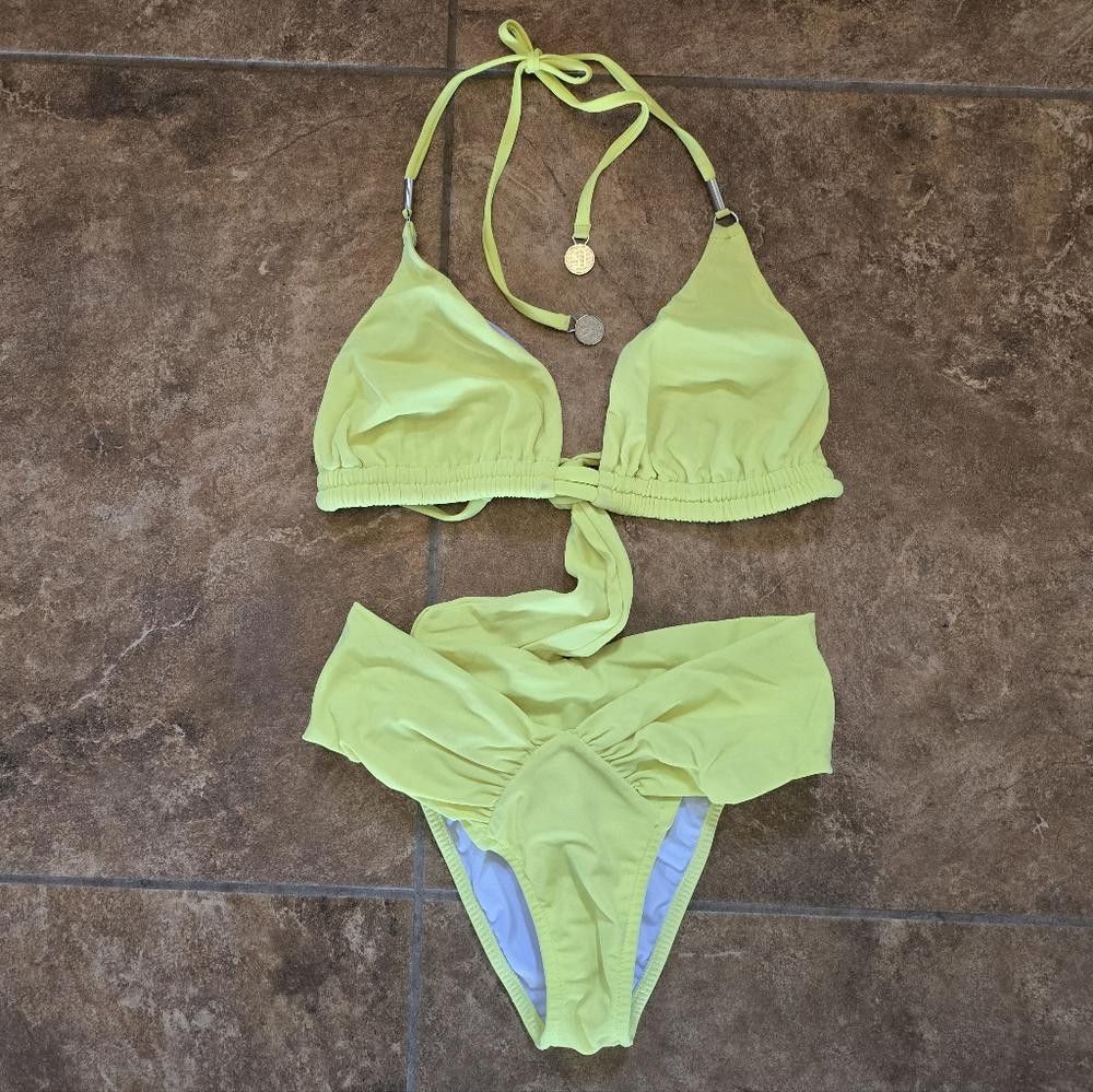 Designer Yellow Neon Sports Illustrated Bikini Set Size ONE SIZE - 3 Thumbnail
