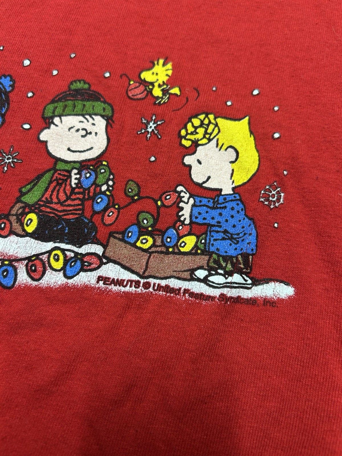 Vintage VTG t shirt peanuts Christmas Charlie Brown snoopy cotton L Size US L / EU 52-54 / 3 - 3 Thumbnail