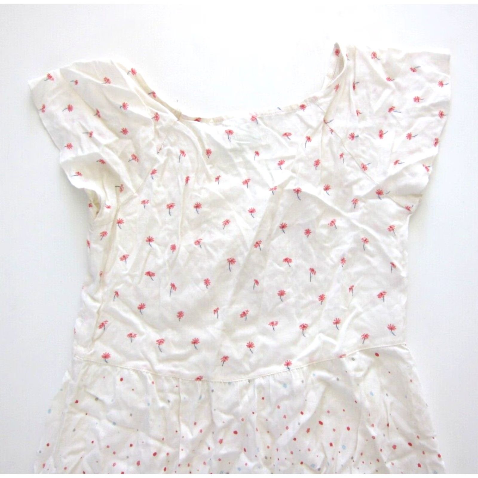 Vintage VINTAGE Dream Out Loud Selena Gomez Rayon Ivory Floral Short Sleeve Prairie Dress XS Size 26" / US 2 / IT 38 - 5 Thumbnail