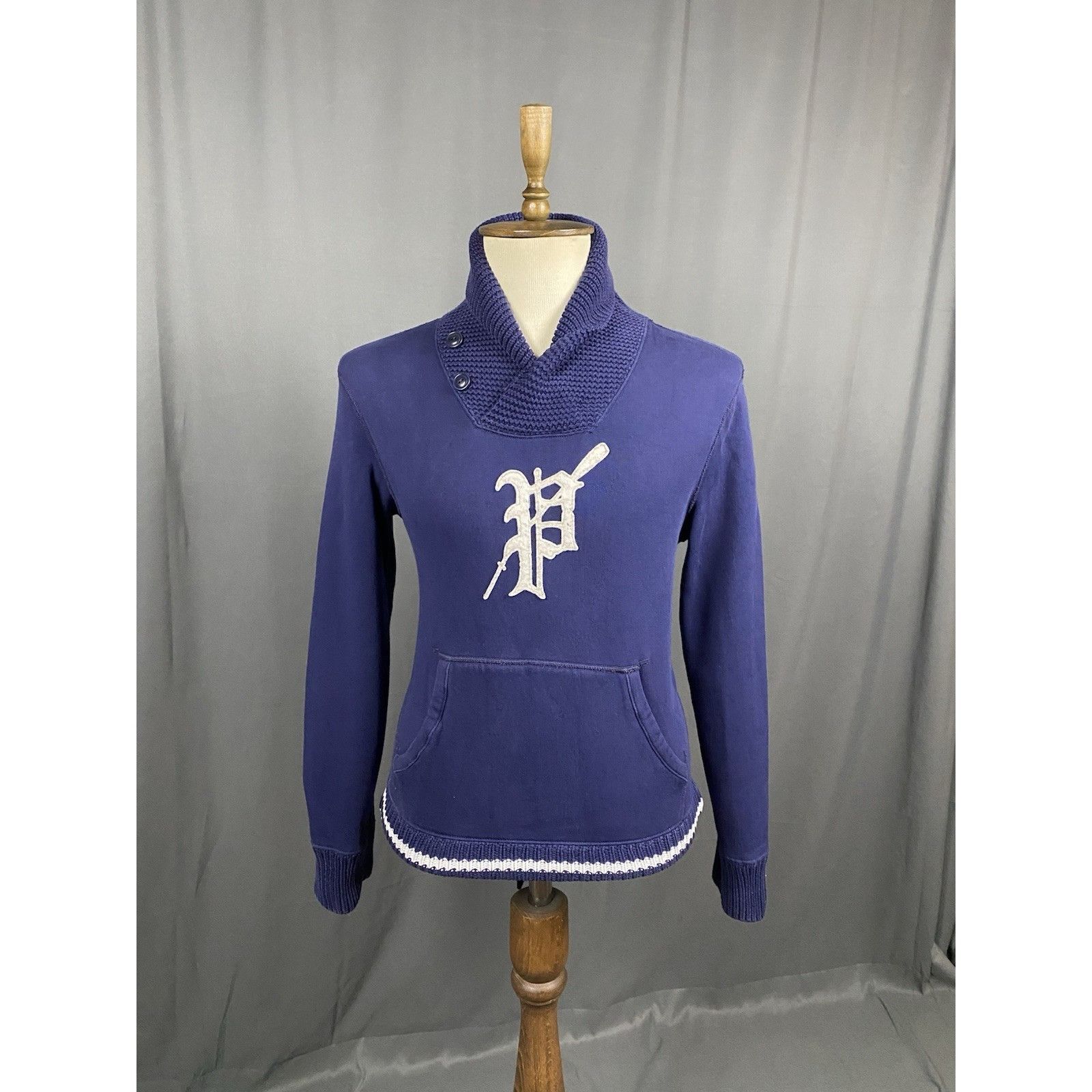 Polo Ralph Lauren Polo Ralph Lauren Big Logo Men's Blue High Neck Sweater Size Size US S / EU 44-46 / 1 - 1 Thumbnail