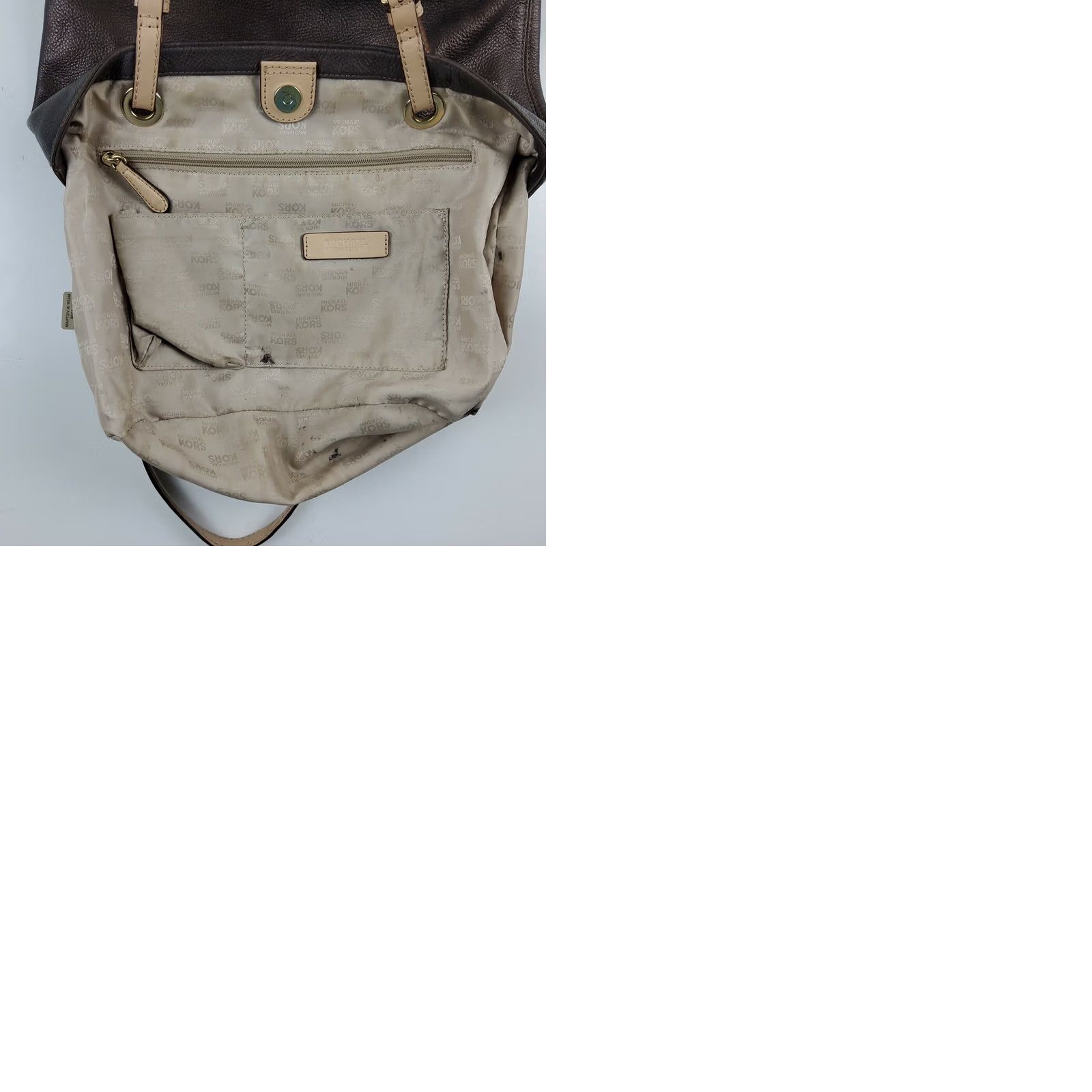 Michael Kors Michael Kors Metallic Bronze Leather Tote Shoulder Handbag Purse Tote Bag Size ONE SIZE - 9 Thumbnail