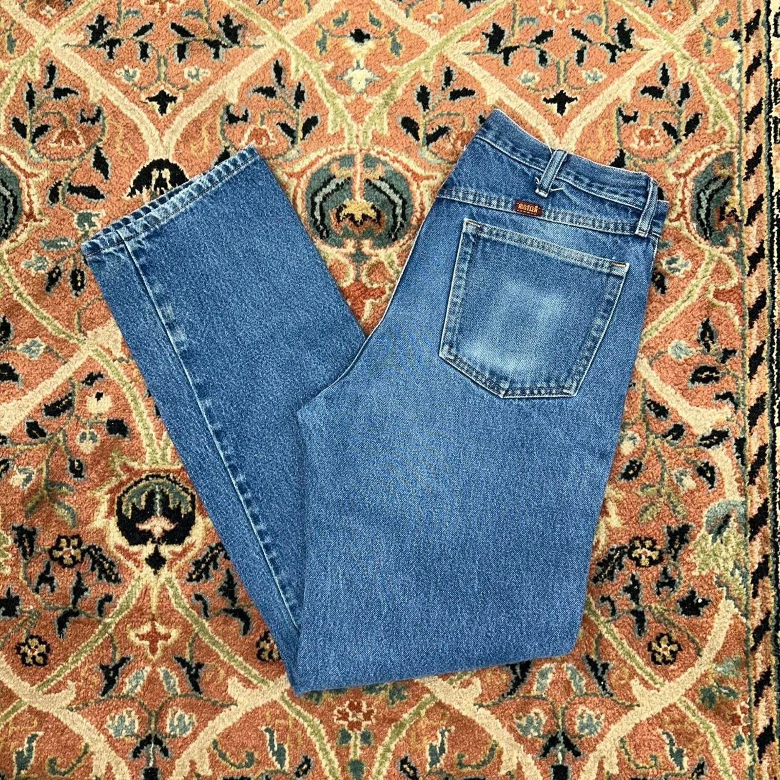 Rustler Vintage Y2K Rustler Workwear Straight Leg Faded Jeans 34x32 Size US 34 / EU 50 - 1 Thumbnail