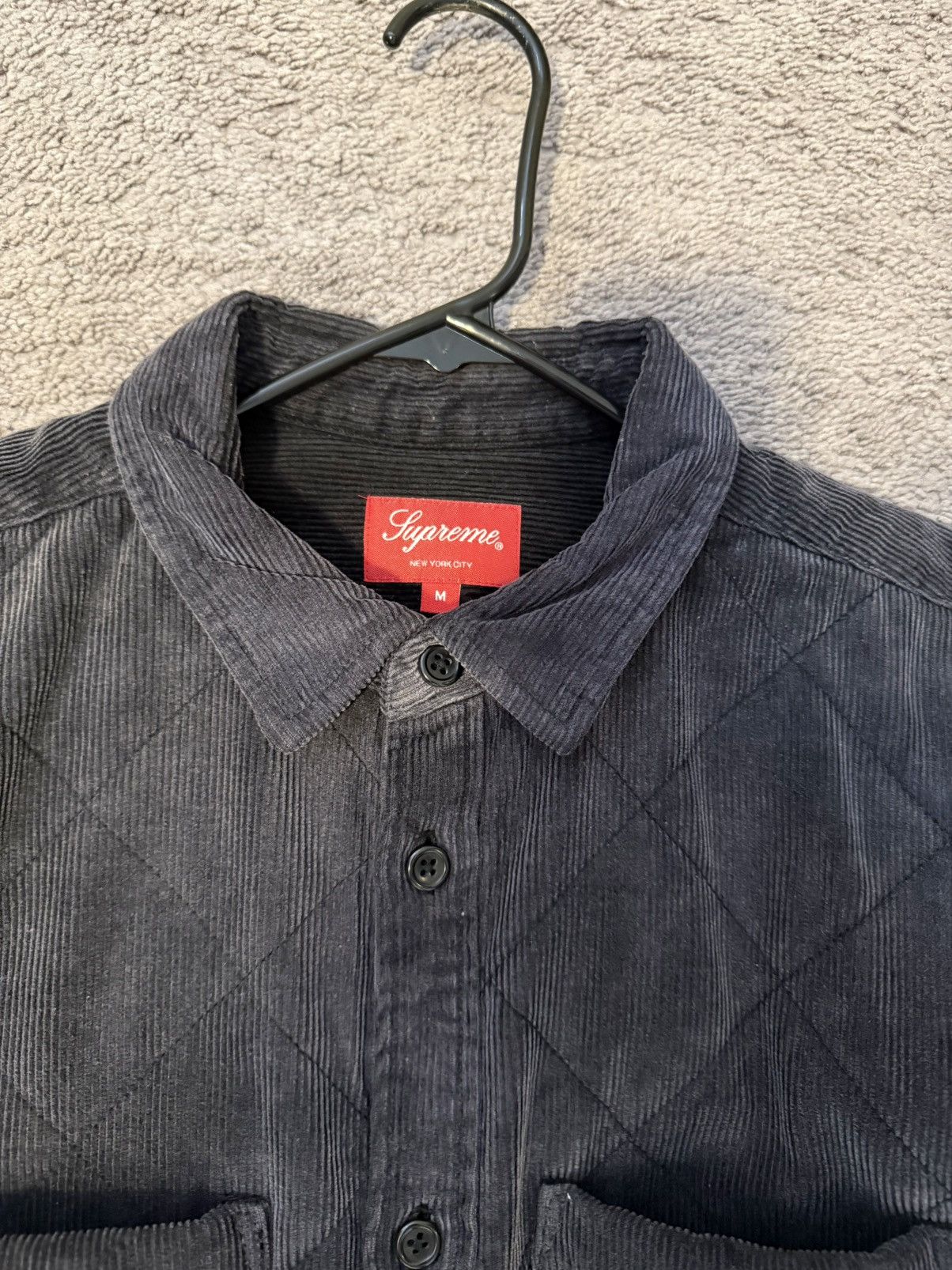 Supreme Supreme corduroy black shirt medium lined Size US M / EU 48-50 / 2 - 2 Thumbnail