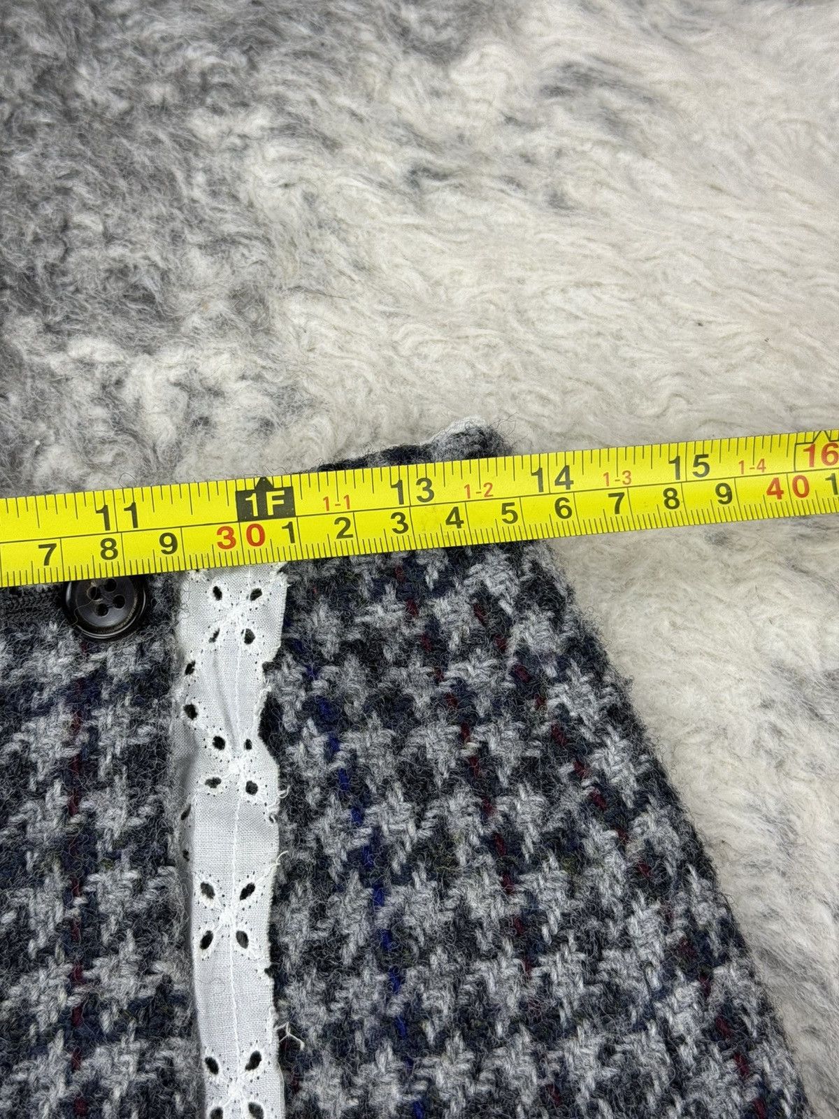 Comme des Garcons AD99 CDG Tricot Rei Kawakubo Houndstooth Wool Double Layerd Size 27" / US 4 / IT 40 - 15 Thumbnail