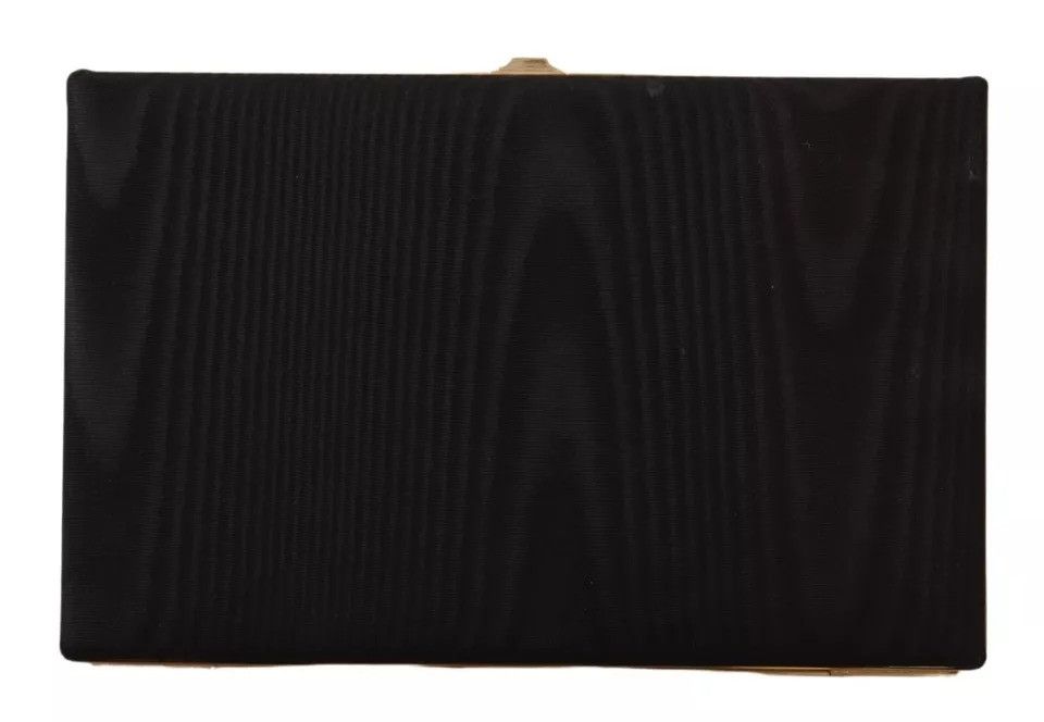 Dolce & Gabbana Black Silk Gold Frame Clutch Evening Party Purse Women's Size ONE SIZE - 1 Thumbnail
