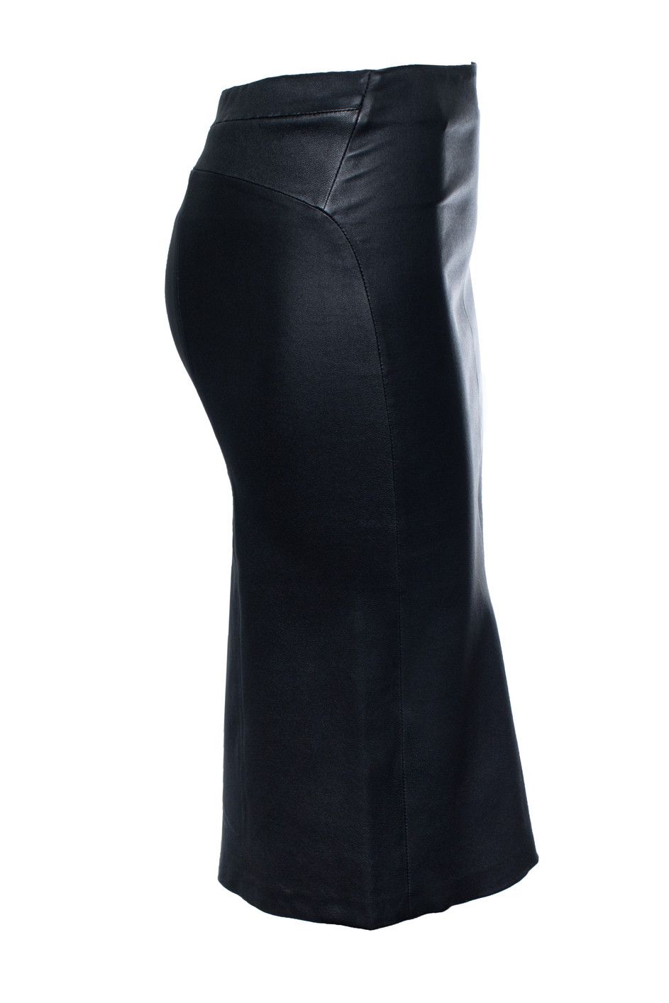 Other STUDIO AR, black leather stretch skirt Size 28" / US 6 / IT 42 - 4 Thumbnail