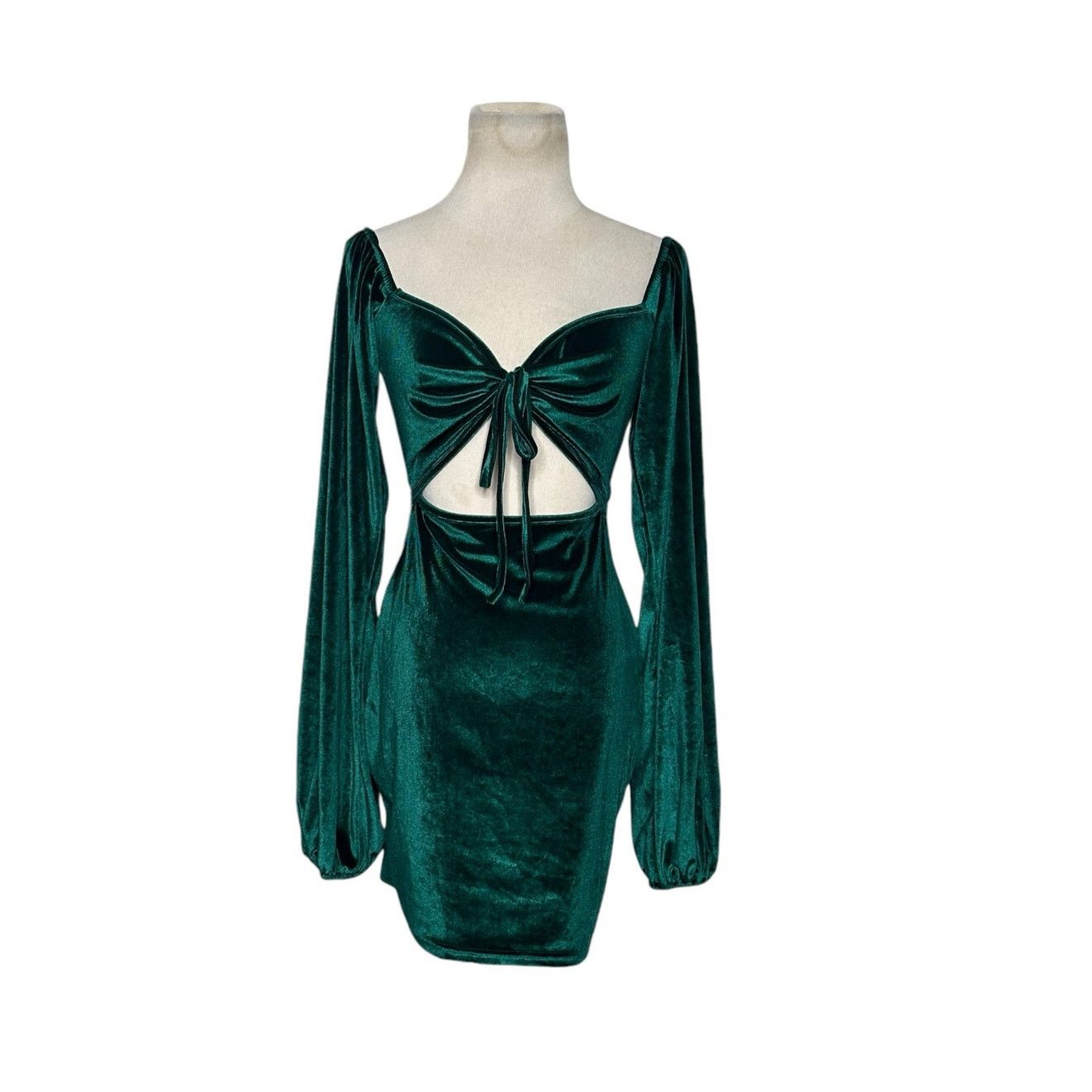 green mini dress shein One Shoulder Flowy Dress – bebe main image 1