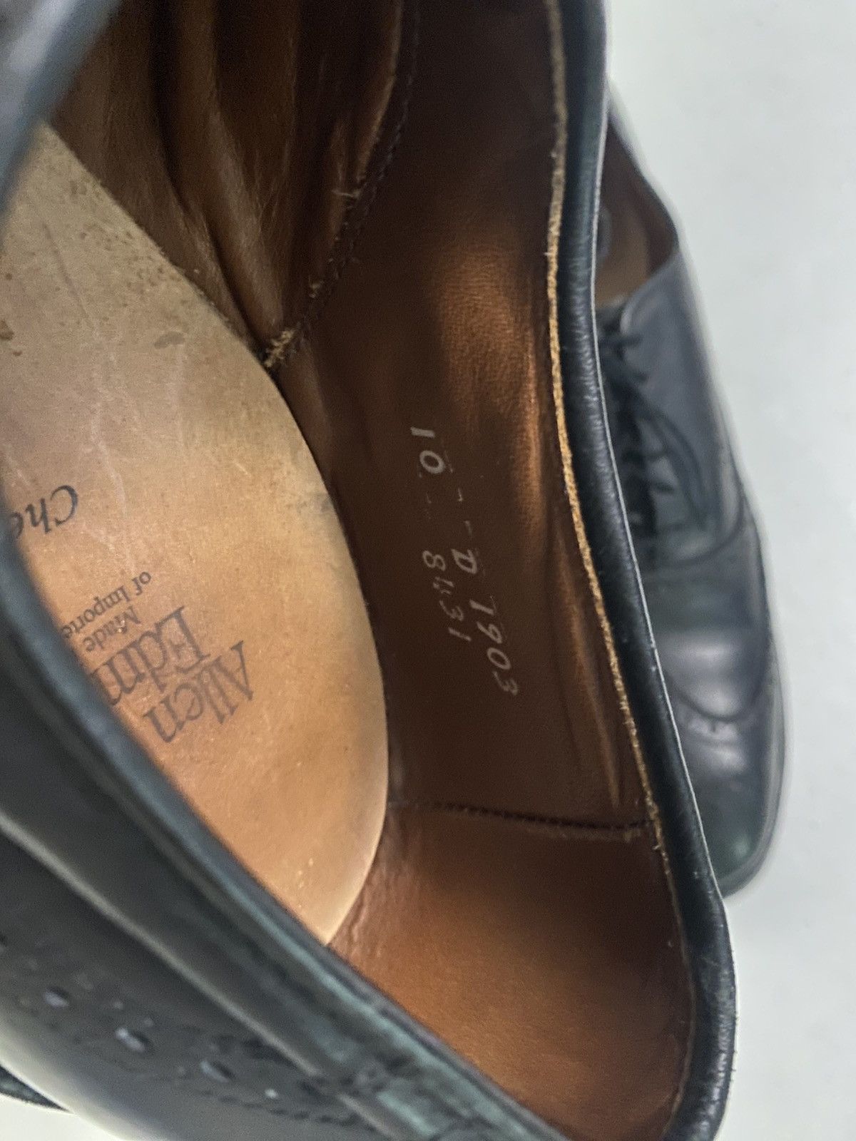 Allen Edmonds Allen Edmonds Chester 1903 Black Leather Wingtip Oxford 10 D Size US 10 / EU 43 - 6 Thumbnail