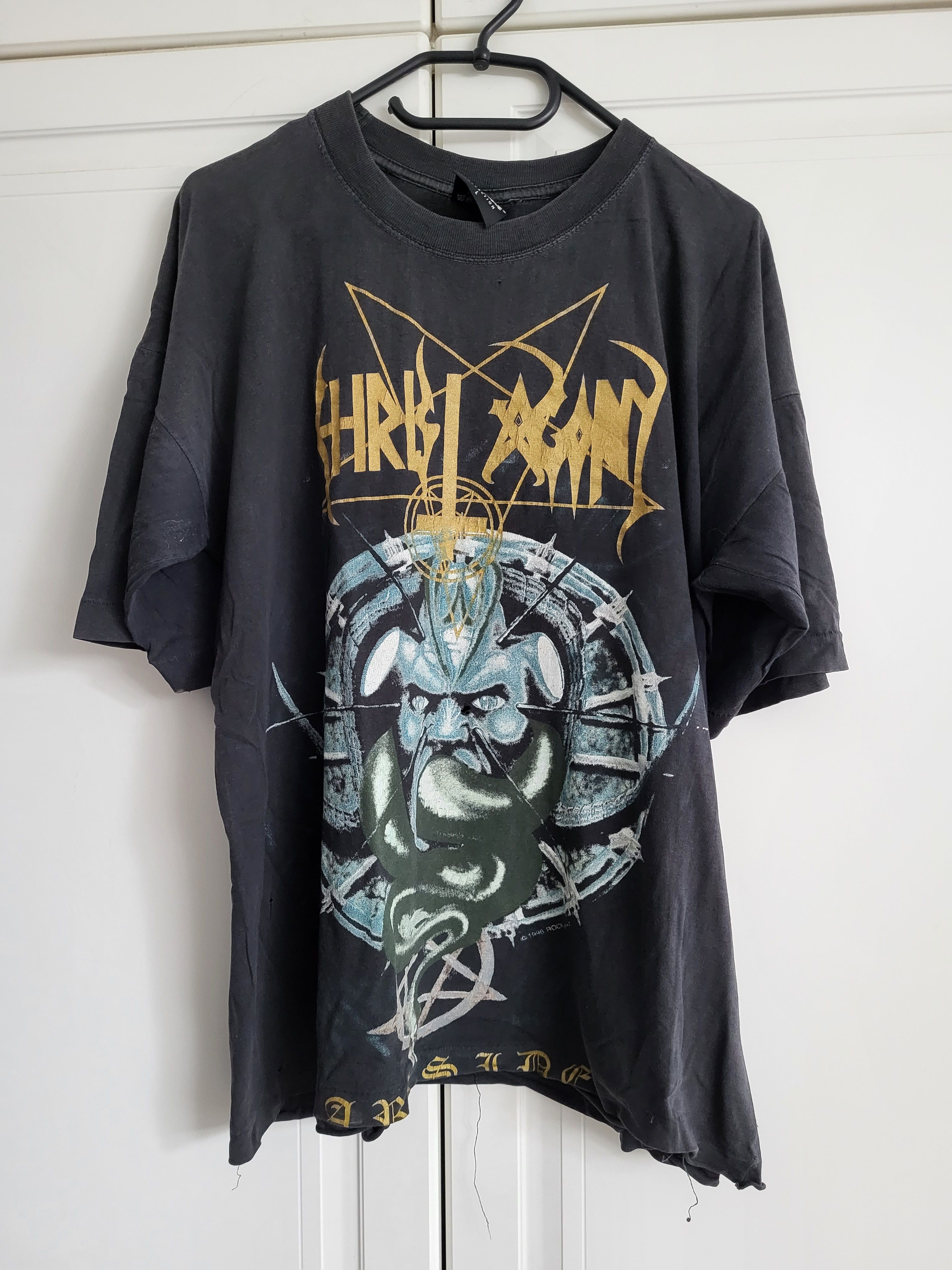 Band Tees Christ Agony "Darkside" 1998 black metal t-shirt Size US L / EU 52-54 / 3 - 1 Thumbnail