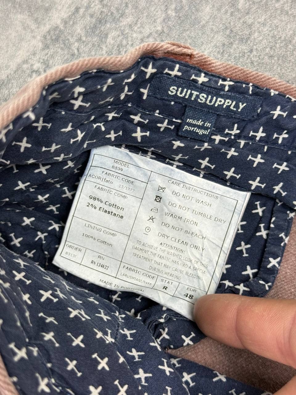 Suitsupply Suitsupply Men’s Pants Cotton Burgundy SIze Eu48 Size US 32 / EU 48 - 8 Thumbnail