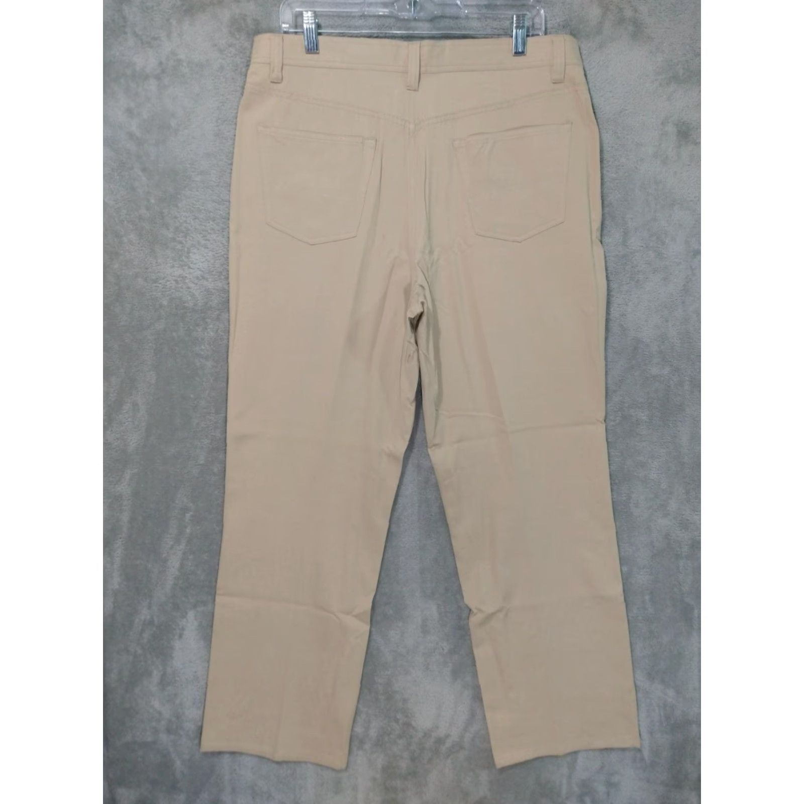 Vintage Paradise Collection Pants Mens 34x30 Beige Chino Silk Blend Flat Front Straight Size US 34 / EU 50 - 2 Thumbnail