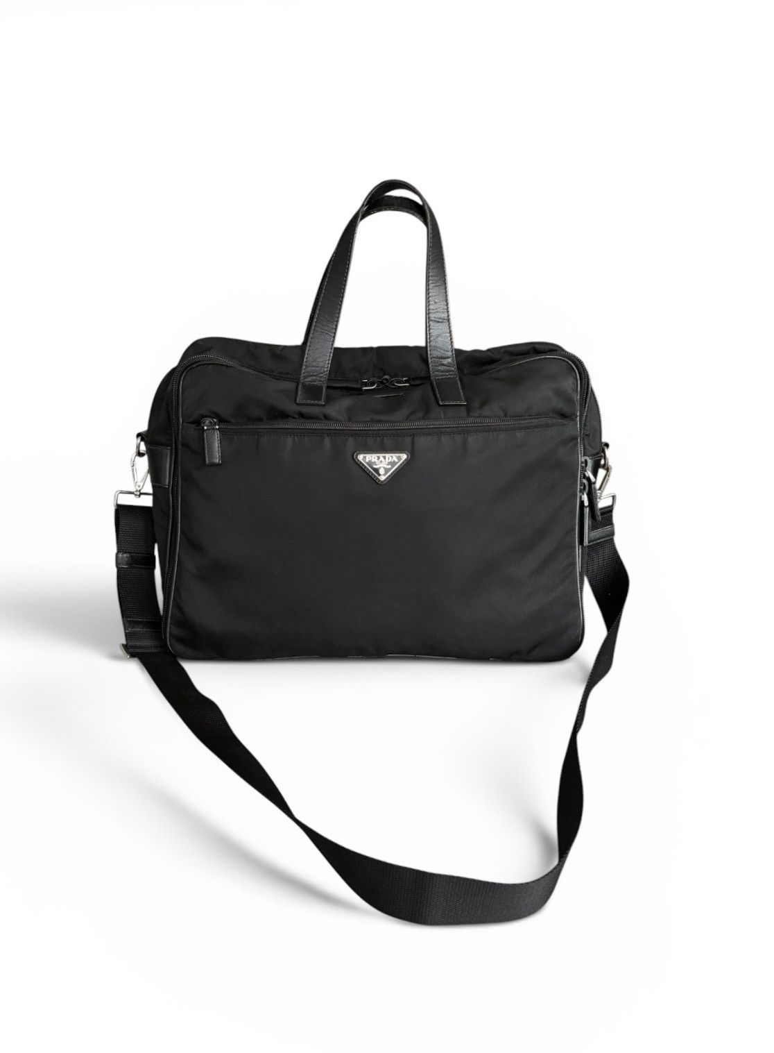 Prada Prada Saffiano Leather Nylon Travel Bag Size ONE SIZE - 1 Thumbnail