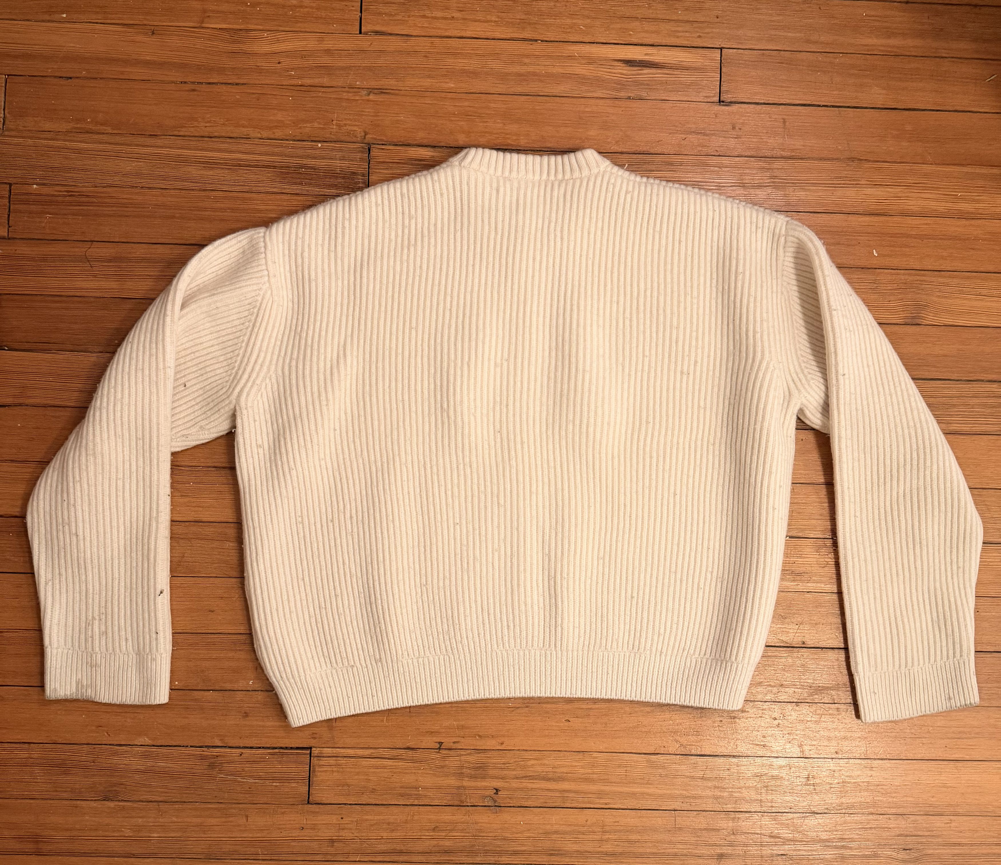 Daniel Simmons Cream Merino Knit Sweater Size US M / EU 48-50 / 2 - 2 Thumbnail