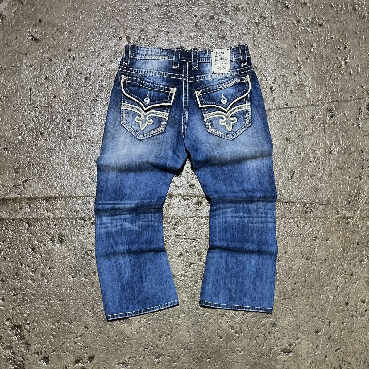 image of Crazy Vintage Y2K Affliction Style Jeans Baggy Grunge Unique in Blue, Men's (Size 34)