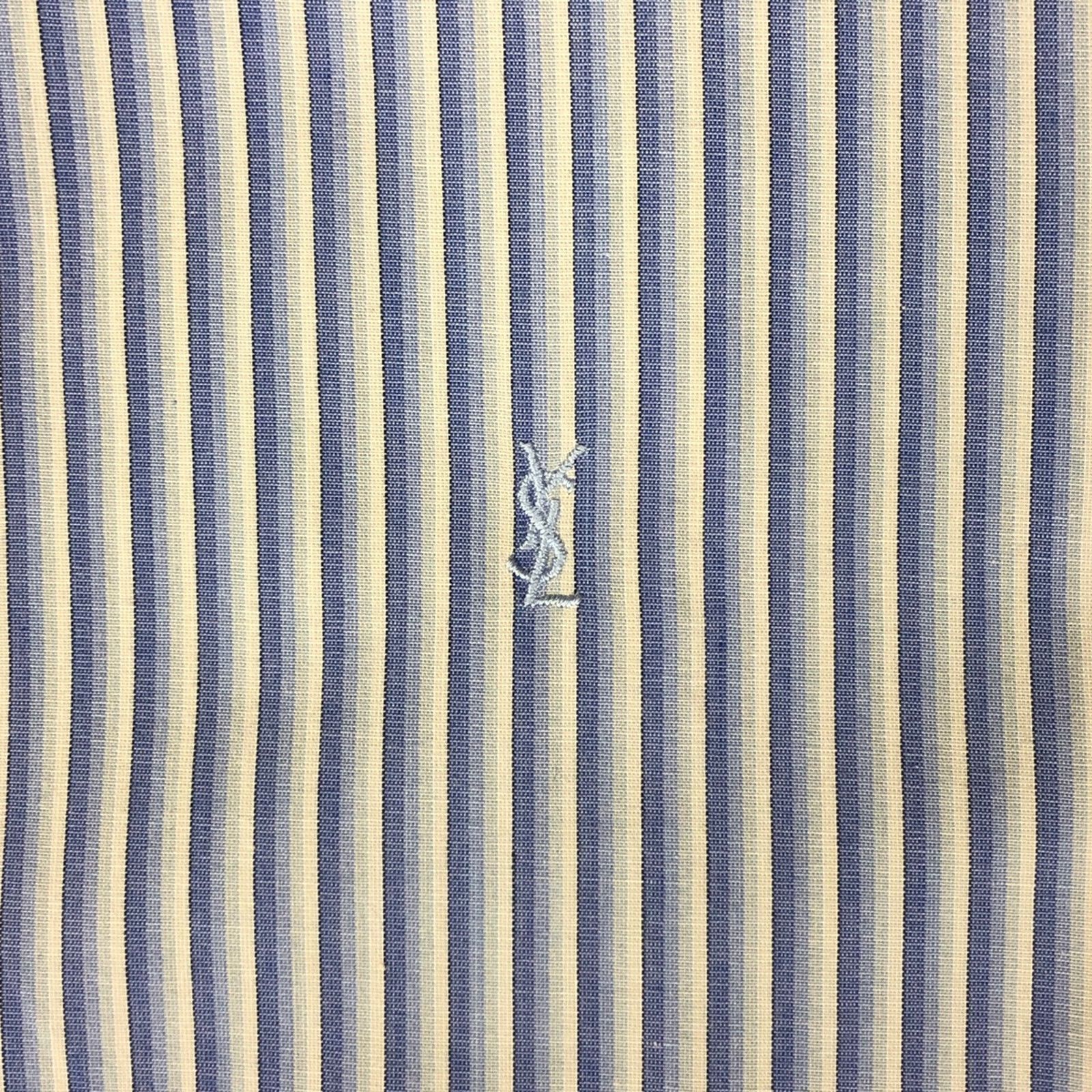 Vintage × Yves Saint Laurent Yves Saint Laurent YSL Logo Striped Shirt Size US XXL / EU 58 / 5 - 3 Thumbnail