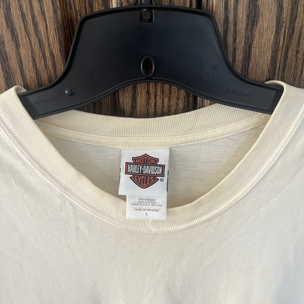 Harley Davidson Vintage 2002 Cream Logo T Shirt Gainesville Florida Size US L / EU 52-54 / 3 - 4 Thumbnail
