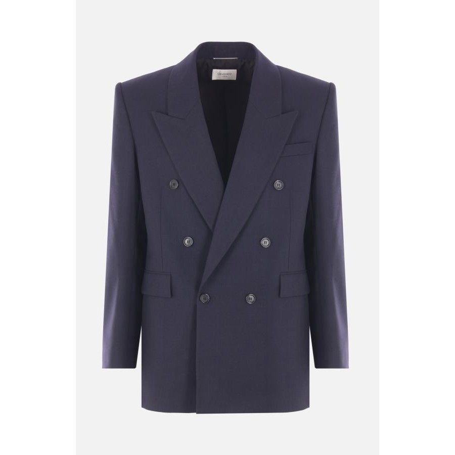 Saint Laurent Paris SAINT LAURENT Black Wool Double Breasted Jacket New & Authen Size US L / EU 52-54 / 3 - 1 Thumbnail