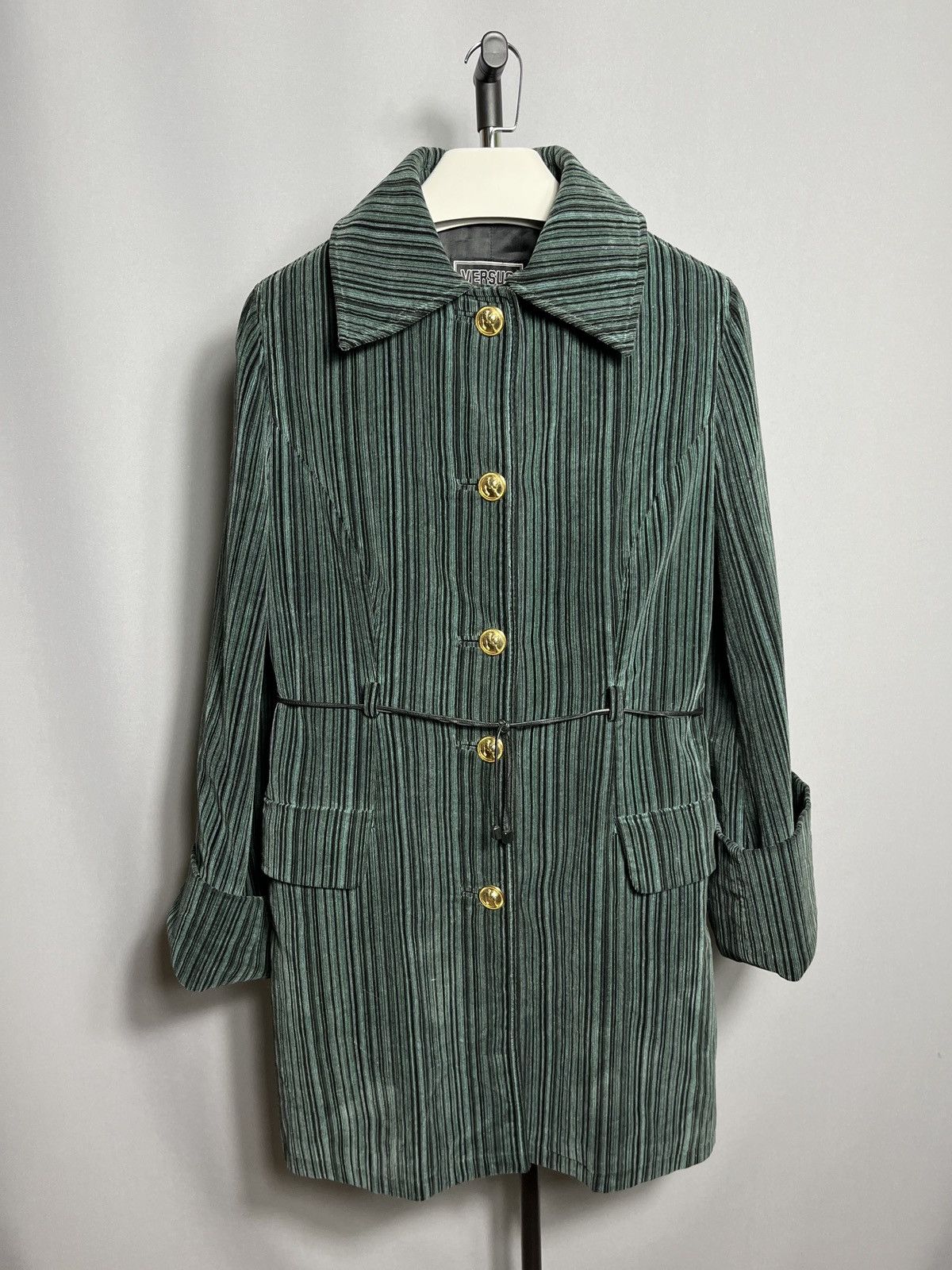 Versus 90s versus gianni versace coat velvet womans striped green Size M / US 6-8 / IT 42-44 - 1 Thumbnail