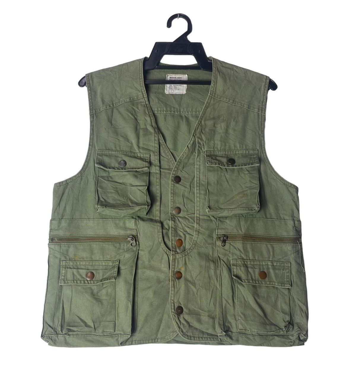 image of Houston Mens Feild Jacket Military Tactical Vest Jacket in Green (Size Medium)