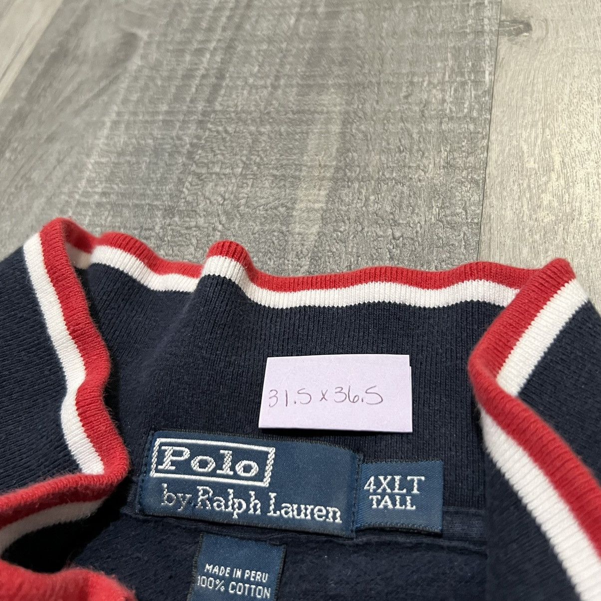 Polo Ralph Lauren × Vintage VTG Polo Ralph Lauren Sweater 4XLT 1/4 Zip Navy Pullover Size US XXL / EU 58 / 5 - 5 Thumbnail